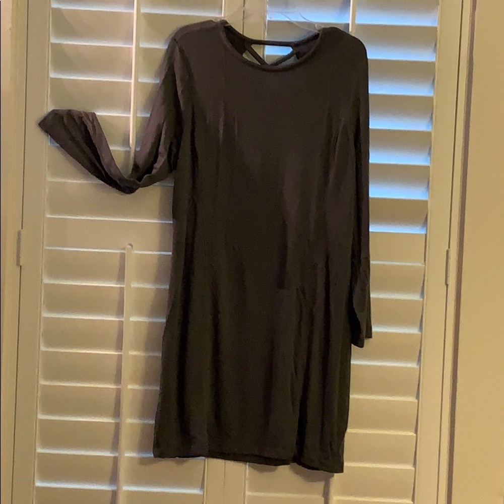 JJill Grey Fit Dress Cut Out Back Size Large